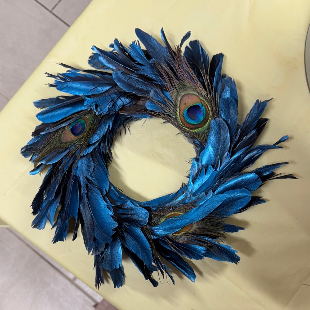 🦚 Robert Stanley peacock 🦚 Blue Feather Wreath - Picture 7 of 10